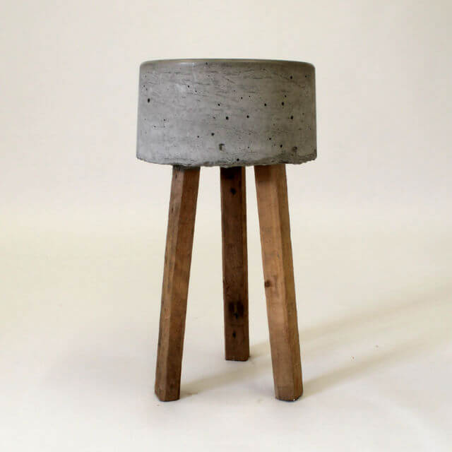 'Earth' Concrete & Timber Stool | Pallet Furniture