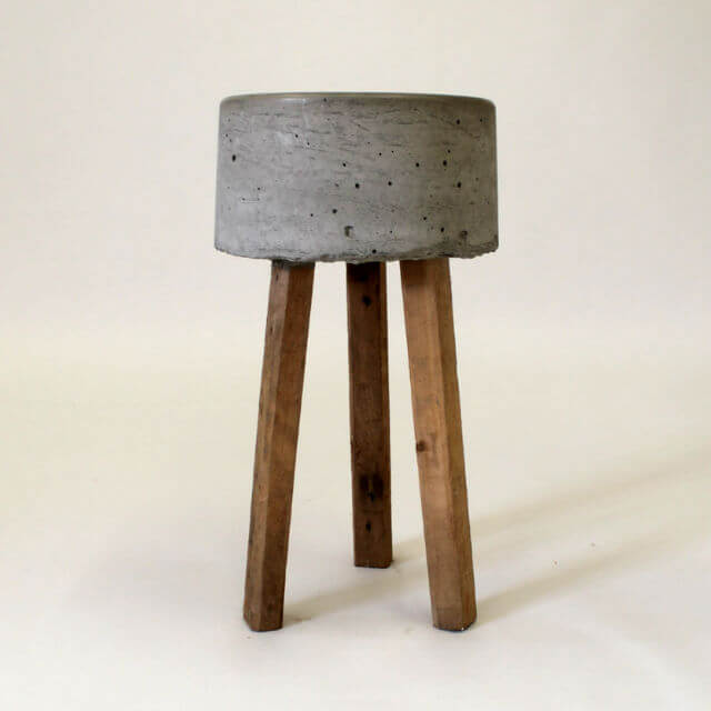 'Earth' Concrete & Timber Stool Pallet Furniture