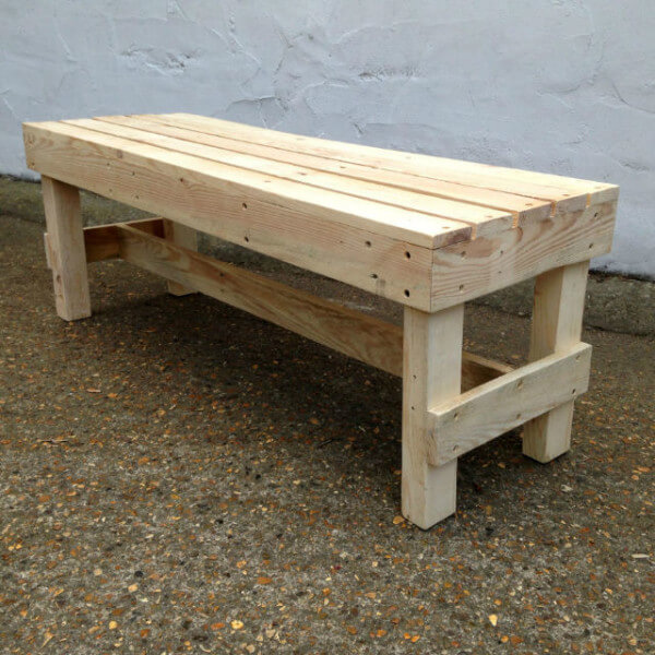 'Squared' Wooden Bench | Pallet Furniture
