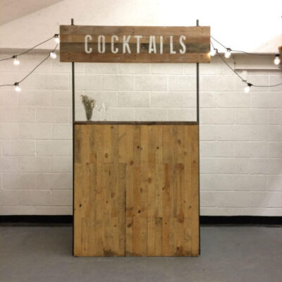cocktail bar with sign