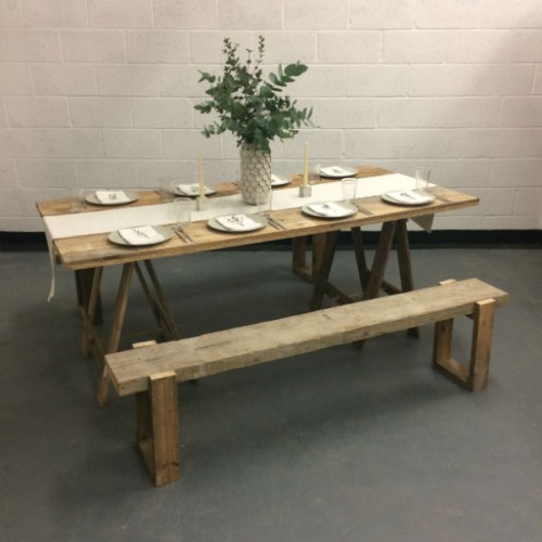 wooden table hire